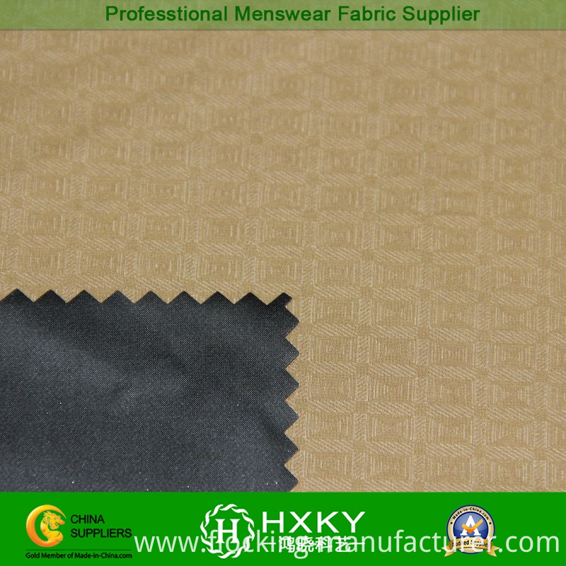 Plaid Design Poly Taffeta Embossed Fabric for Men's Outerwear